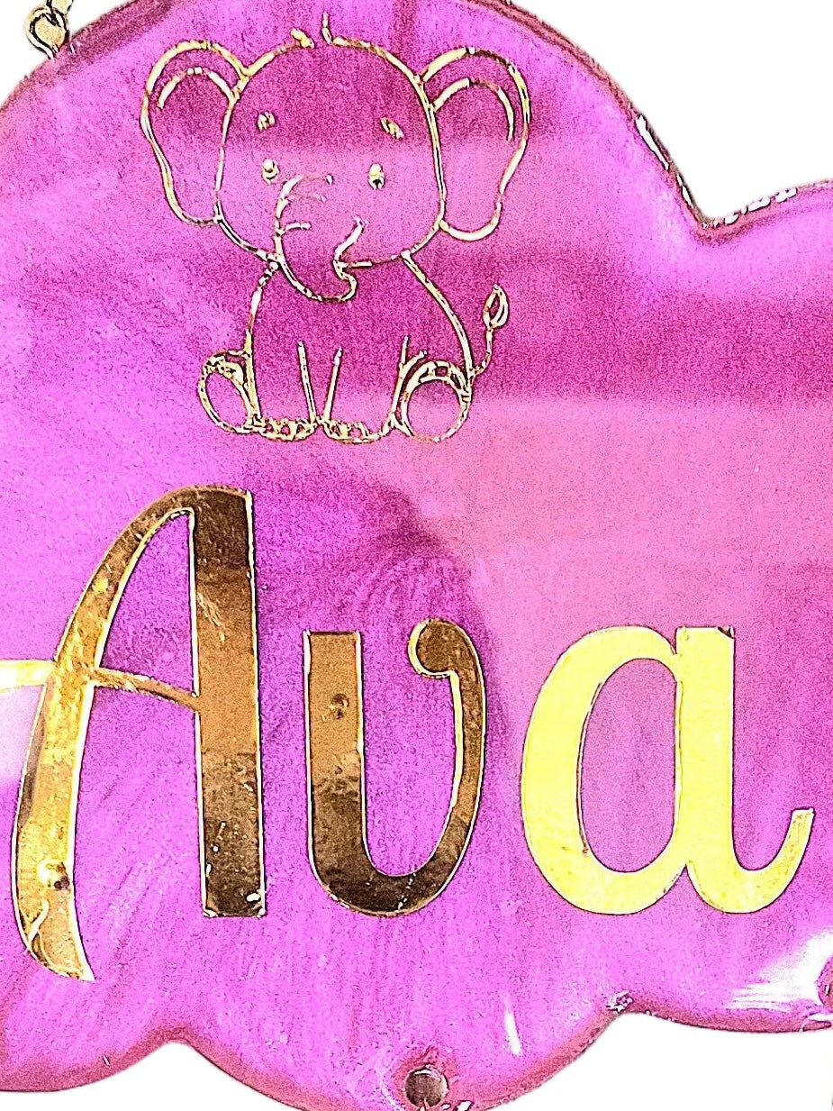 Babywolke mit Geburtsdaten