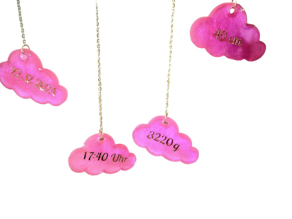 Babywolke mit Geburtsdaten